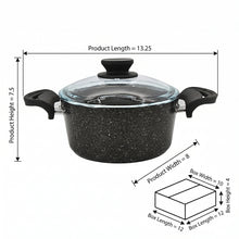 Lavonni 8" - 20cm Black Granite Deep Pot Traditional