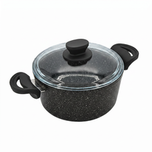 Lavonni 8" - 20cm Black Granite Deep Pot Traditional