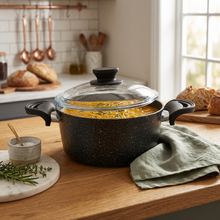 Lavonni 8" - 20cm Black Granite Deep Pot Traditional