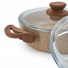 Lavonni 28CM Beige Granite Low Pot Traditional