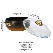Lavonni 28CM Black-Gold Granite Deep Pot Rounded
