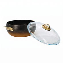 Lavonni 28CM Black-Gold Granite Deep Pot Rounded