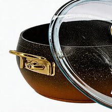 Lavonni 26CM Black-Gold Granite Deep Pot Rounded