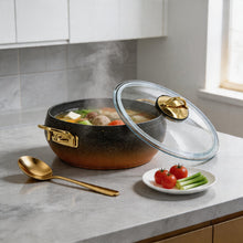 Lavonni 26CM Black-Gold Granite Deep Pot Rounded