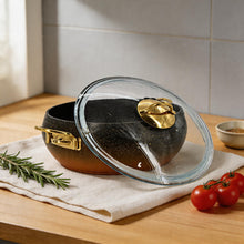 Lavonni 26CM Black-Gold Granite Deep Pot Rounded