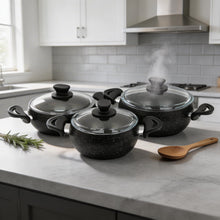 Lavonni 6 Piece Cooking Pots w/ Dual Handle-Black