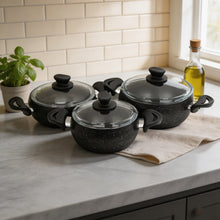 Lavonni 6 Piece Cooking Pots w/ Dual Handle-Black