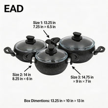 Lavonni 6 Piece Cooking Pots w/ Dual Handle-Black