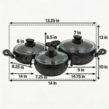 Lavonni 6 Piece Cooking Pots w/ Dual Handle-Black