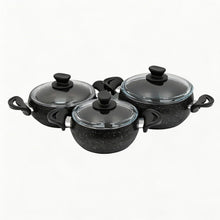 Lavonni 6 Piece Cooking Pots w/ Dual Handle-Black