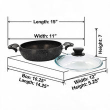 Lavonni 28CM Black Granite Low Pot Rounded