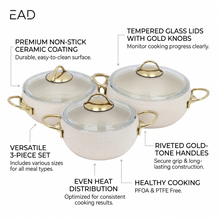 Lavonni 6 Piece Cooking Pots w/ Dual Handle-Beige