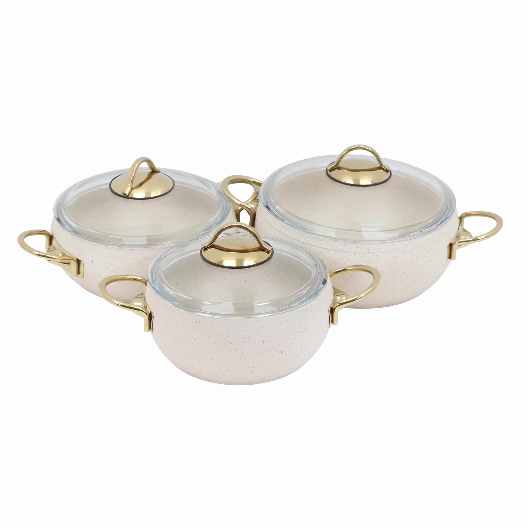 Lavonni 6 Piece Cooking Pots w/ Dual Handle-Beige