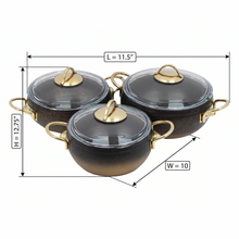 Lavonni 6 Piece Cooking Pots w/ Dual Handle-Gold