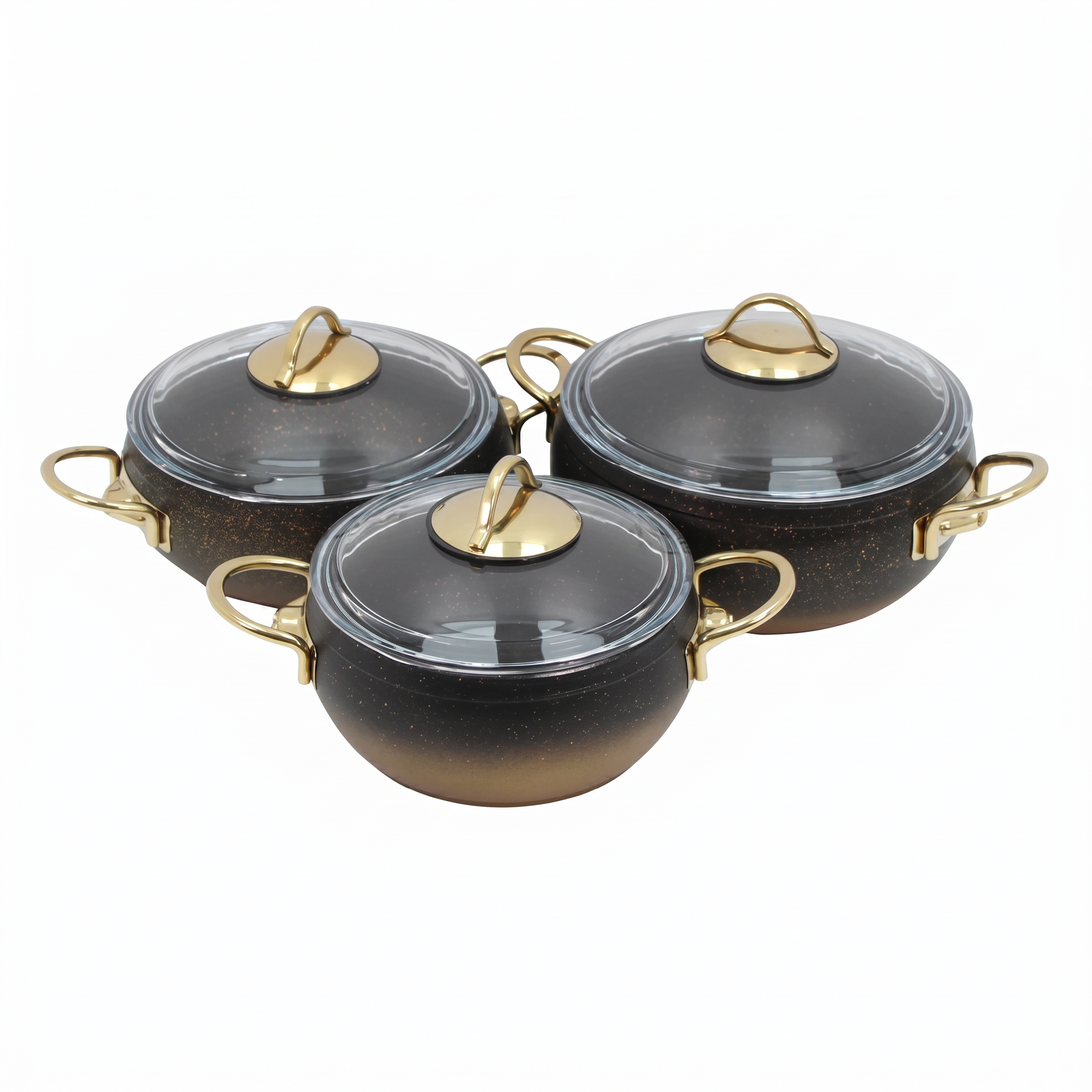 Lavonni 6 Piece Cooking Pots w/ Dual Handle-Gold