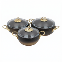 Lavonni 6 Piece Cooking Pots w/ Dual Handle-Gold
