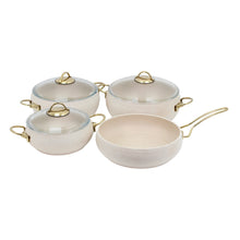 Lavonni 7PC Deep Cooking Pot and Pan Set Rounded Beige