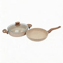 Lavonni 3 piece Granite Cooking Pot w/ Frying Pan Beige
