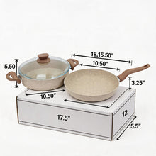 Lavonni 3 piece Granite Cooking Pot w/ Frying Pan Beige
