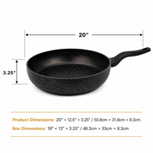 Lavonni 30CM Deep Nonstick Frying Pan - Black Speckled Cooking Pan with Long Handle