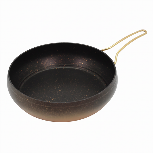 Lavonni Deep Nonstick Frying Pan - 11.0"- 28cm- Black-Gold