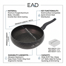 Lavonni Deep Nonstick Frying Pan - 26CM - Black