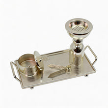Silver Incense Burner & Tray Set - Decorative Metal Burner with Matching Accessories