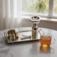 Silver Incense Burner & Tray Set - Decorative Metal Burner with Matching Accessories