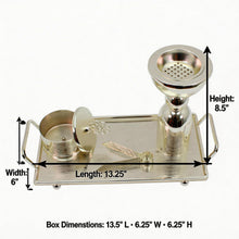 Silver Incense Burner & Tray Set - Decorative Metal Burner with Matching Accessories