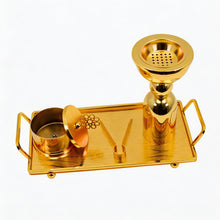 Gold Incense Burner & Tray Set - Decorative Metal Burner with Matching Accessories