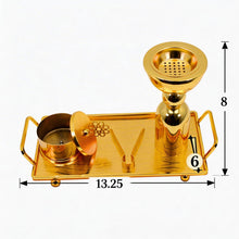 Gold Incense Burner & Tray Set - Decorative Metal Burner with Matching Accessories