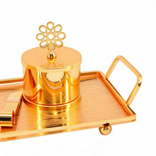 Luxury Gold Bakhoor Incense Burner Set with Decorative Tray - Middle Eastern Home D�cor