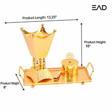 Luxury Gold Bakhoor Incense Burner Set with Decorative Tray - Middle Eastern Home D�cor