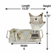 Silver Incense Burner & Tray Set - Luxury Metal Bakhoor Burner with Decorative Accessories