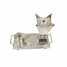 Silver Incense Burner & Tray Set - Luxury Metal Bakhoor Burner with Decorative Accessories