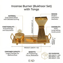 Luxury Black & Gold Bakhoor Incense Burner Set with Decorative Tray - Modern Arabic Home D�cor