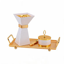 Luxury White & Gold Bakhoor Incense Burner Set with Tray - Modern Arabic Home D�cor