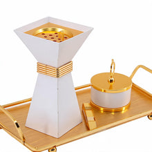Luxury White & Gold Bakhoor Incense Burner Set with Tray - Modern Arabic Home D�cor