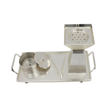 Luxury Silver Bakhoor Incense Burner Set with Decorative Tray - Modern Arabic Home D�cor