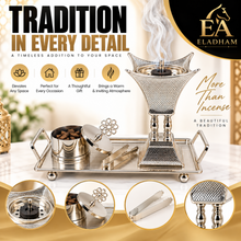 Perforated Crown Tower Silver Bakhoor Incense Burner Set with Rectangular Tray
