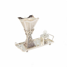 Luxury Silver Bakhoor Incense Burner Set with Tray - Modern Arabic Mabkhara Home D�cor