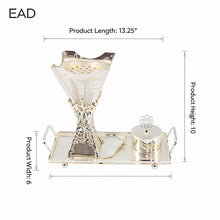 Luxury Silver Bakhoor Incense Burner Set with Tray - Modern Arabic Mabkhara Home D�cor