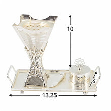 Luxury Silver Bakhoor Incense Burner Set with Tray - Modern Arabic Mabkhara Home D�cor