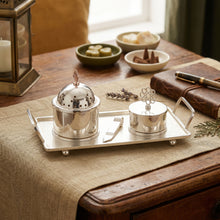 Luxury Silver Bakhoor Incense Burner & Storage Jar Set with Tray - Modern Arabic Home D�cor