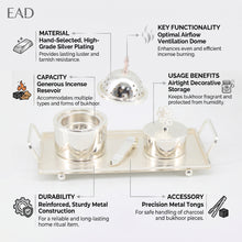 Luxury Silver Bakhoor Incense Burner & Storage Jar Set with Tray - Modern Arabic Home D�cor