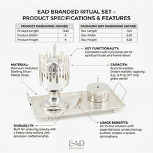 Luxury Silver Bakhoor Incense Burner Set with Storage Jar, Tongs & Tray - Modern Arabic Home D�cor