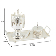 Luxury Silver Bakhoor Incense Burner Set with Storage Jar, Tongs & Tray - Modern Arabic Home D�cor