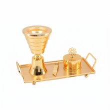 Luxury Gold Tiered Mabkhara Bakhoor Incense Burner Set with Storage Jar, Tongs & Tray