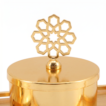 Luxury Gold Tiered Mabkhara Bakhoor Incense Burner Set with Storage Jar, Tongs & Tray