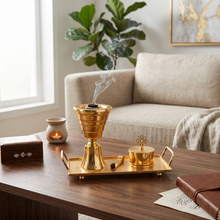 Luxury Gold Tiered Mabkhara Bakhoor Incense Burner Set with Storage Jar, Tongs & Tray